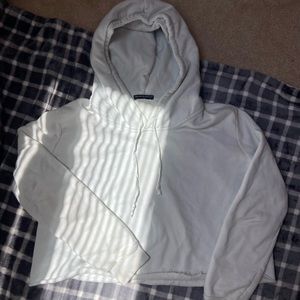 White brandy Melville cropped hoodie